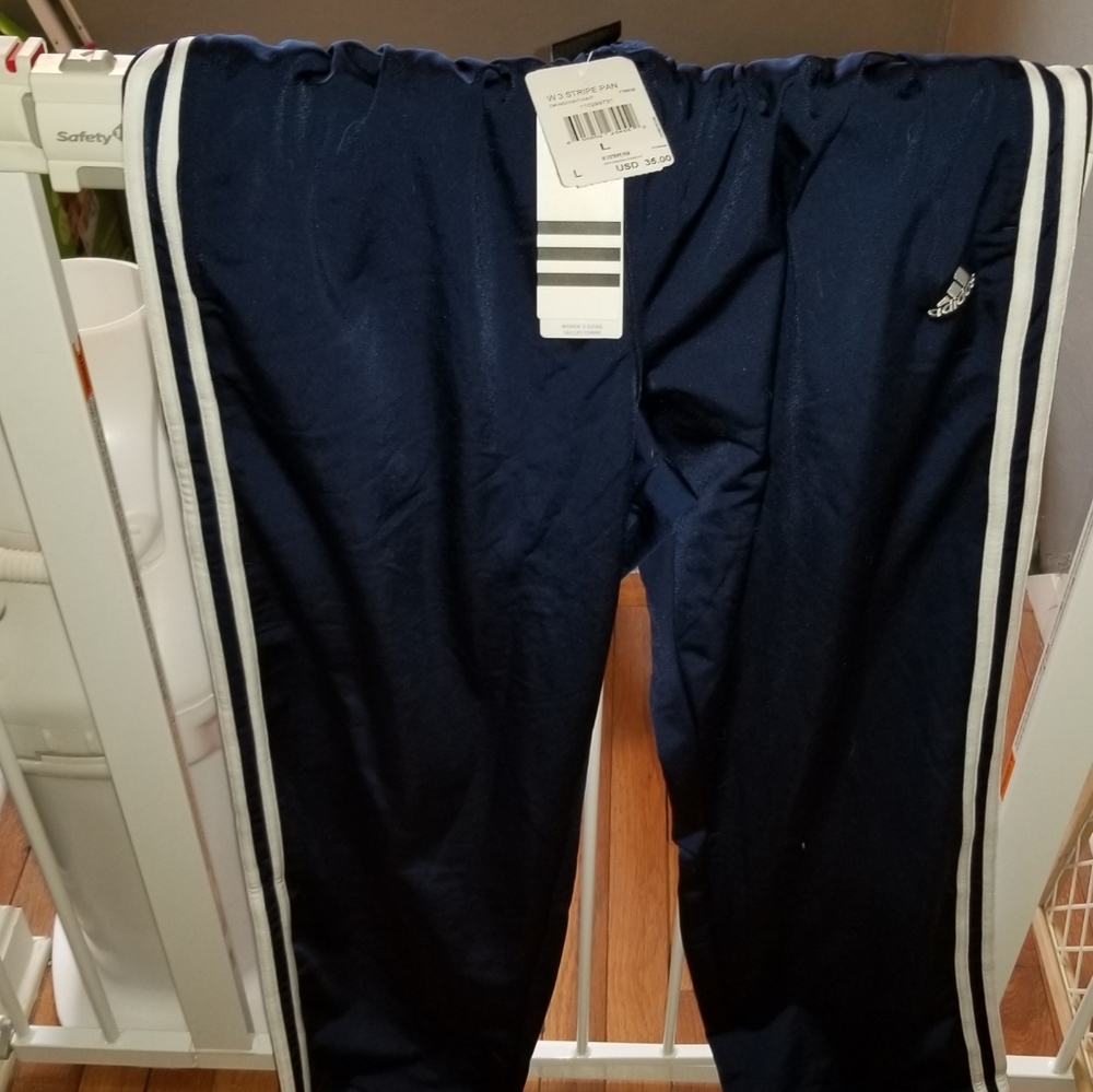 Large mens navy NWT Adidas pants